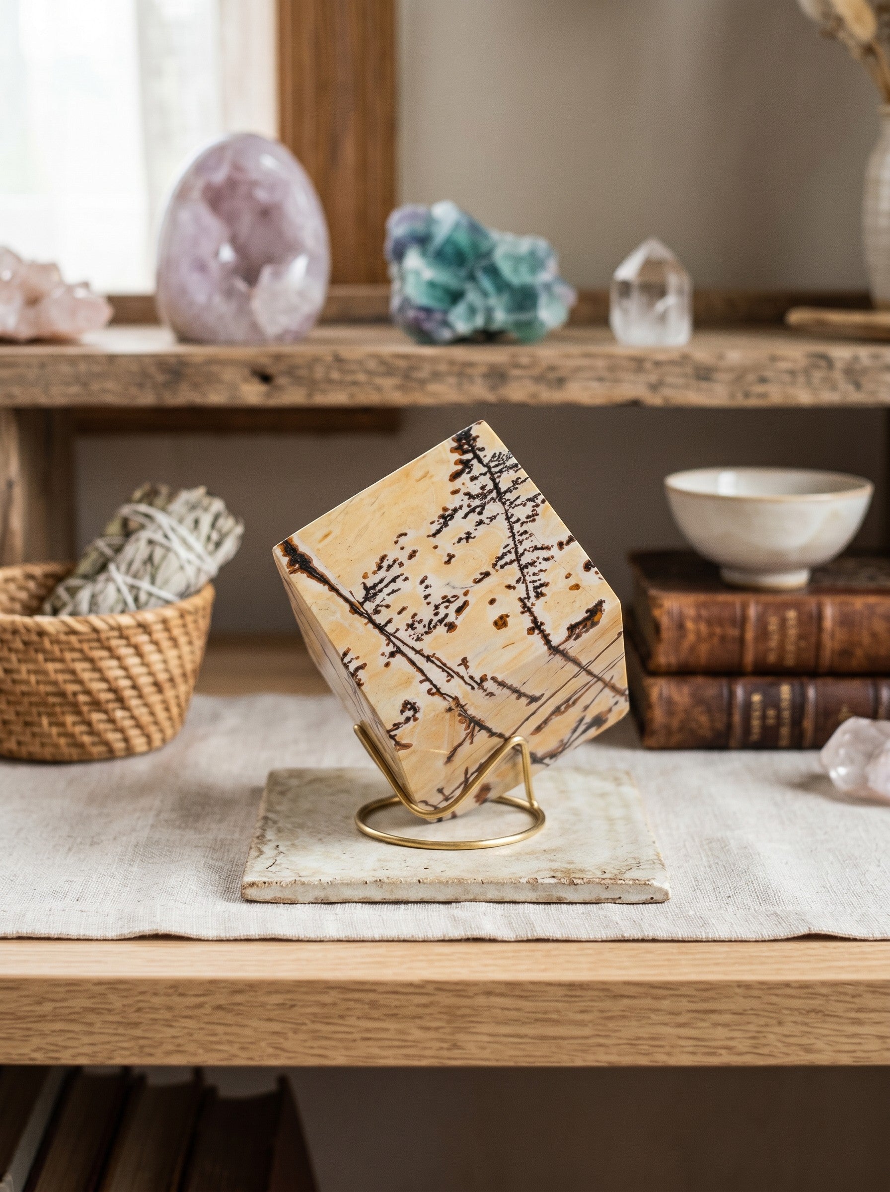 Picture Jasper Self Standing Cube