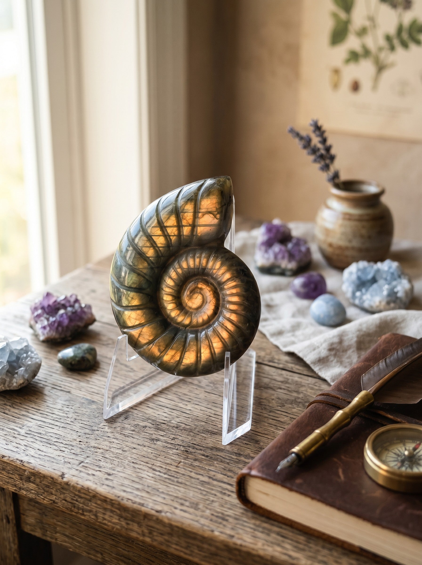 Labradorite Ammonite Replica