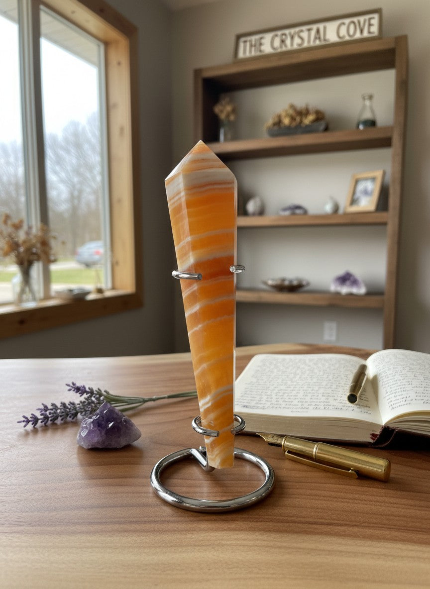 Orange Calcite Wand