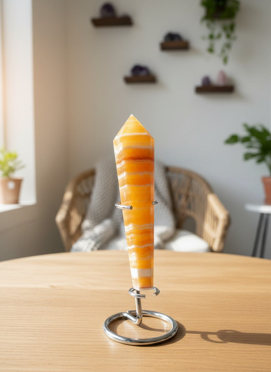 Orange Calcite Wand