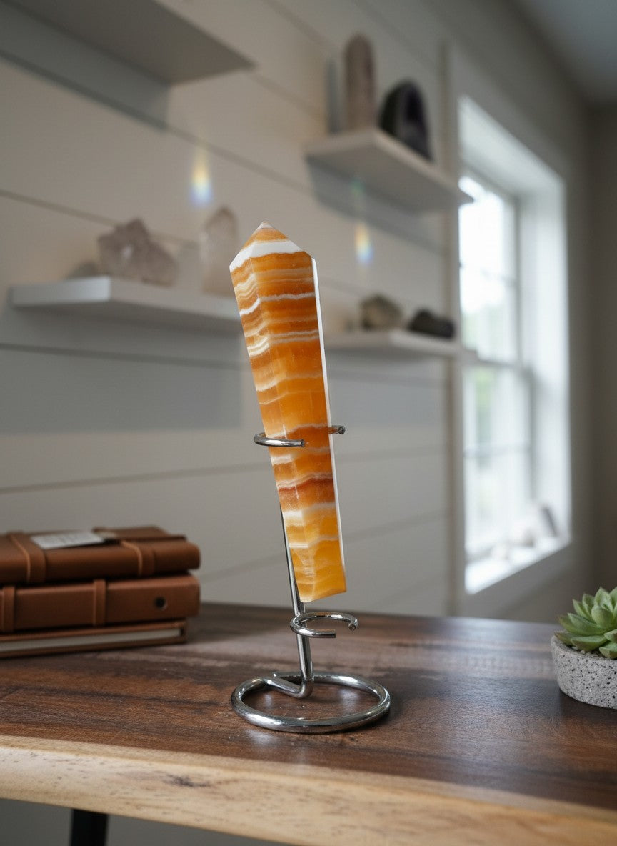 Orange Calcite Wand
