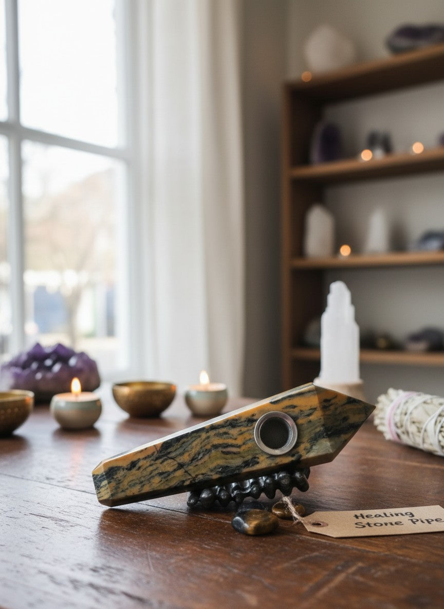 Ornamental Leopard Skin Jasper Pipe
