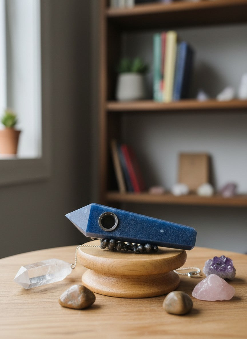 Ornamental Blue Aventurine Pipe