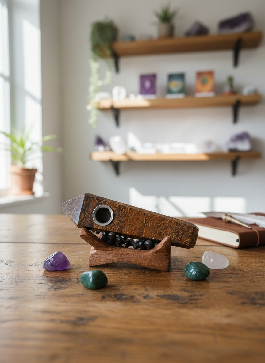 Ornamental Calligraphy Jasper Pipe
