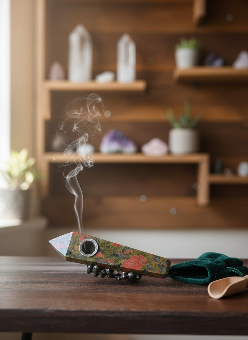 Ornamental Unakite Pipe