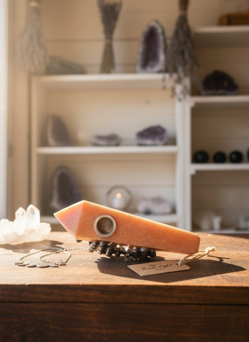Ornamental Orange Aventurine Pipe