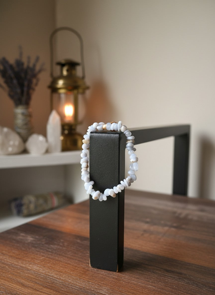 Blue Lace Agate Chip Bracelet