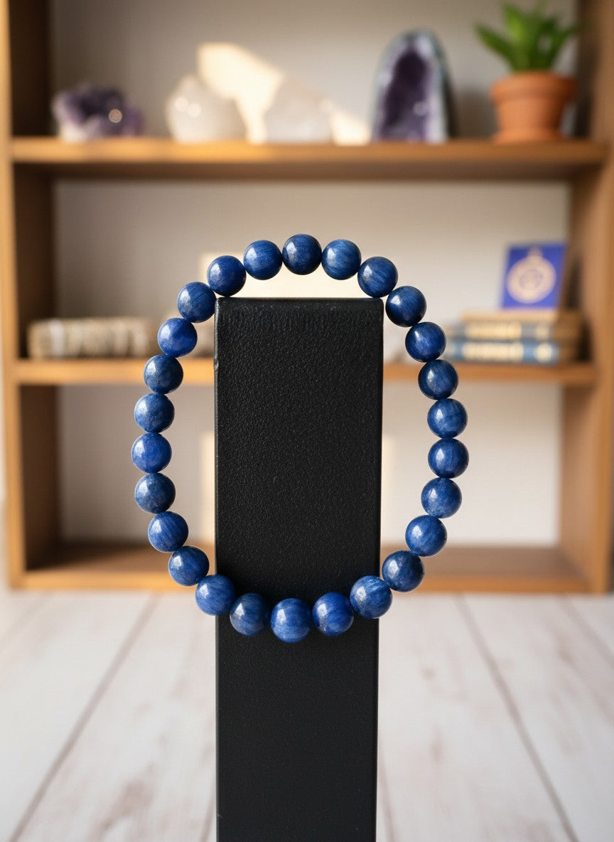 High Grade Blue Kyanite Beaded Bracelet