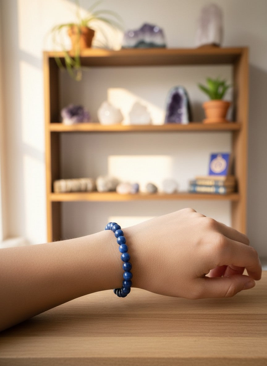 High Grade Blue Kyanite Beaded Bracelet