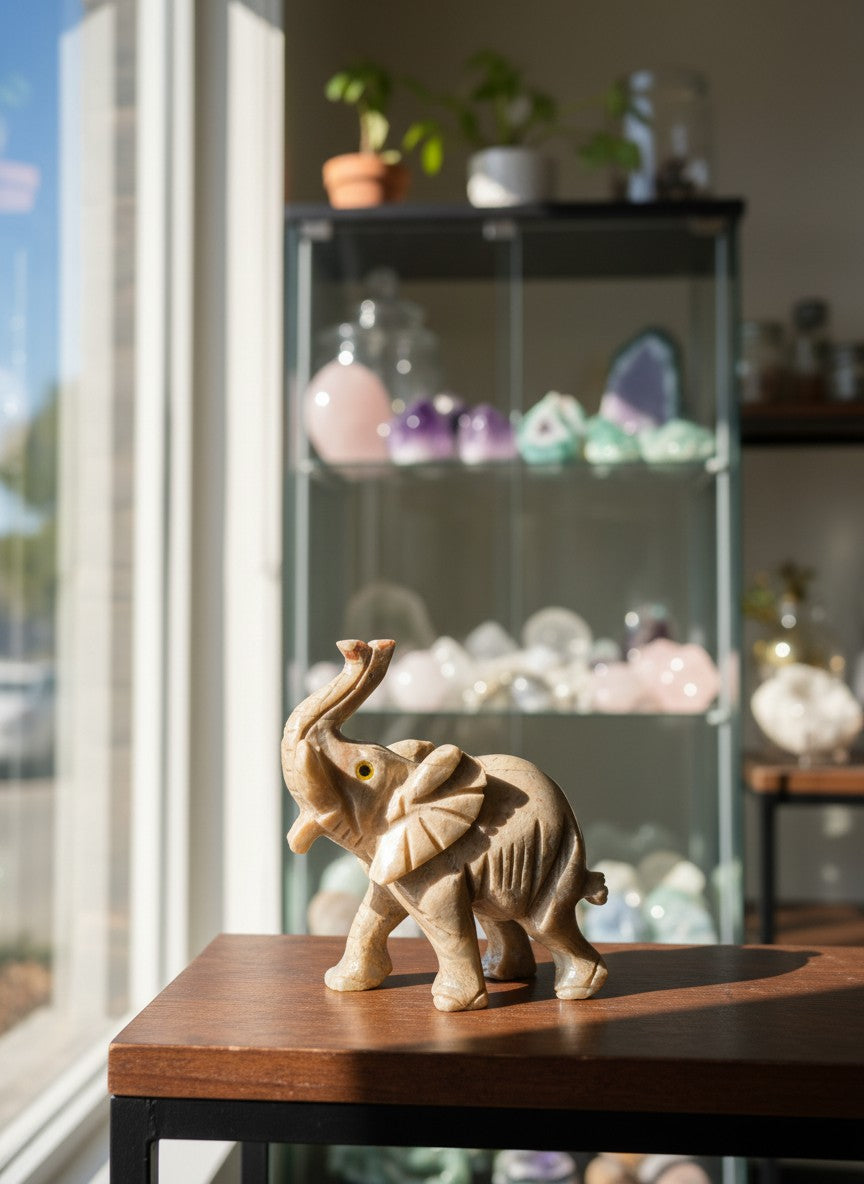 Soapstone Elephant Carving