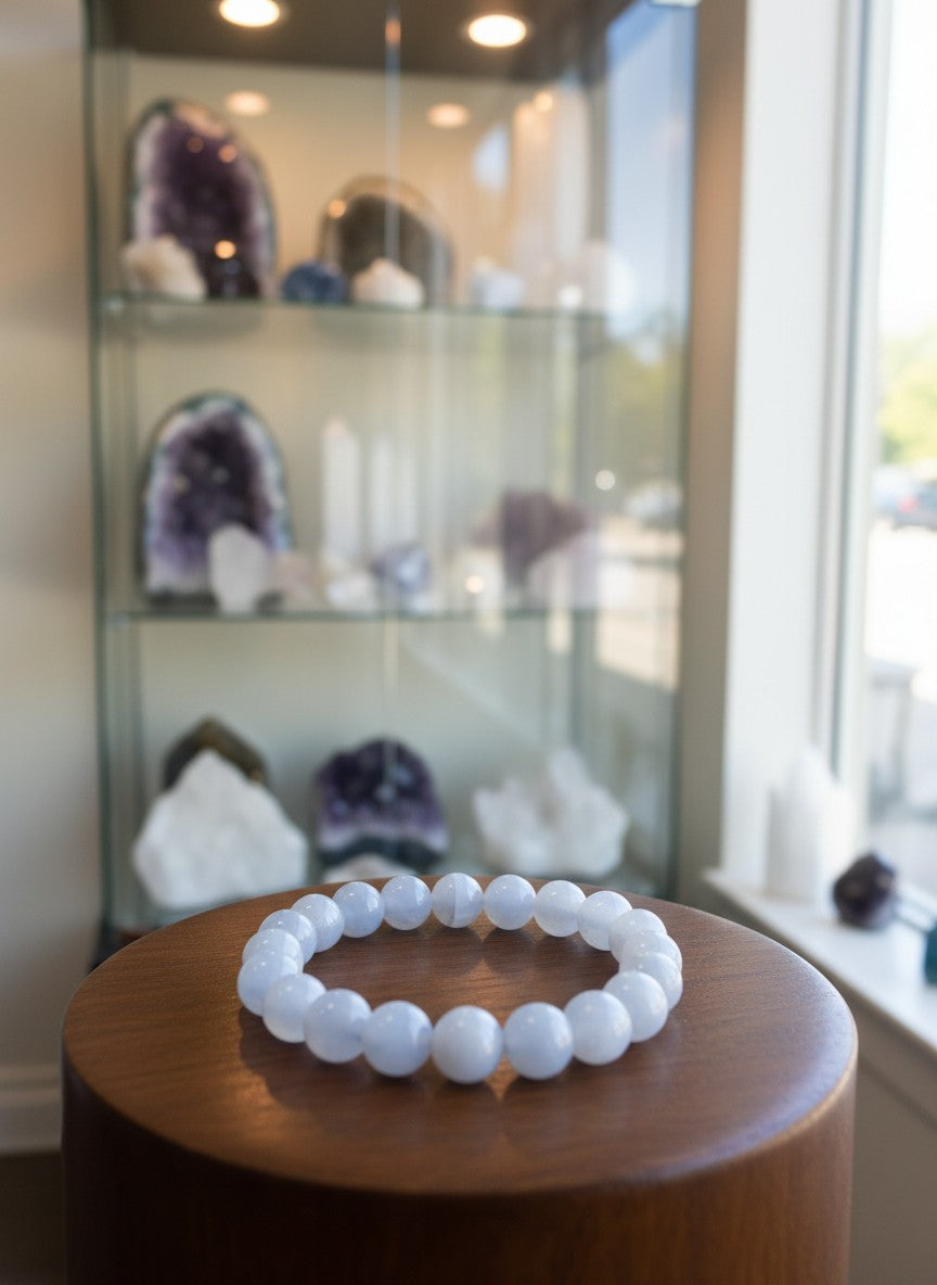 Chalcedony Bead Bracelet