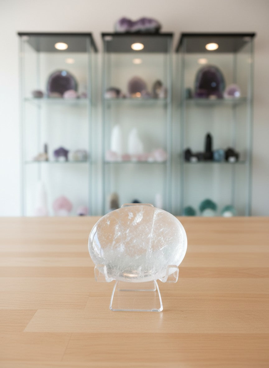 High Quality Clear Quartz Palmstone
