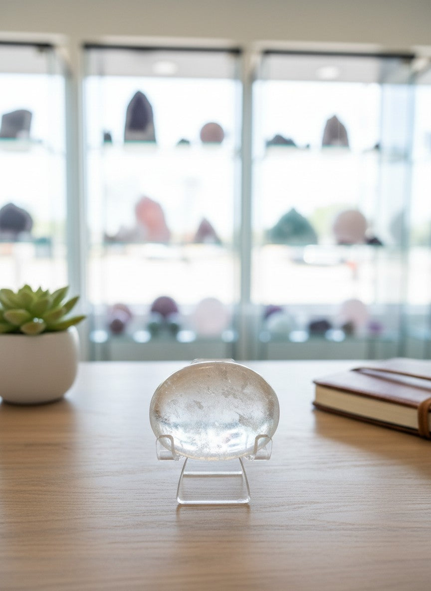 High Quality Clear Quartz Palmstone