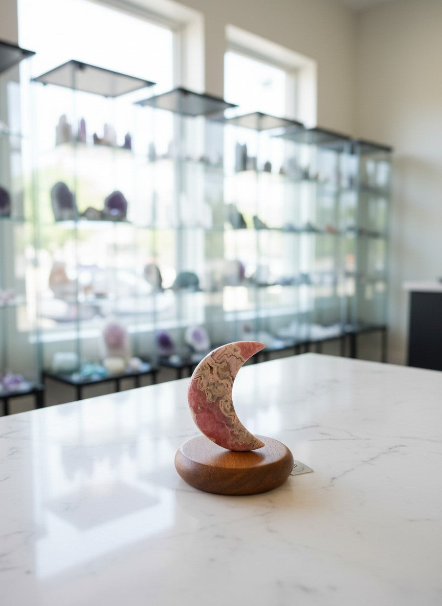 Rhodochrosite Crescent Moon