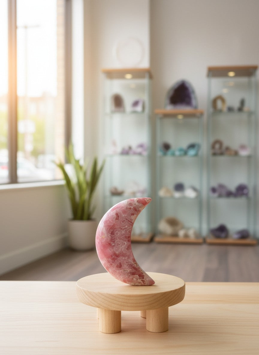 Rhodochrosite Crescent Moon