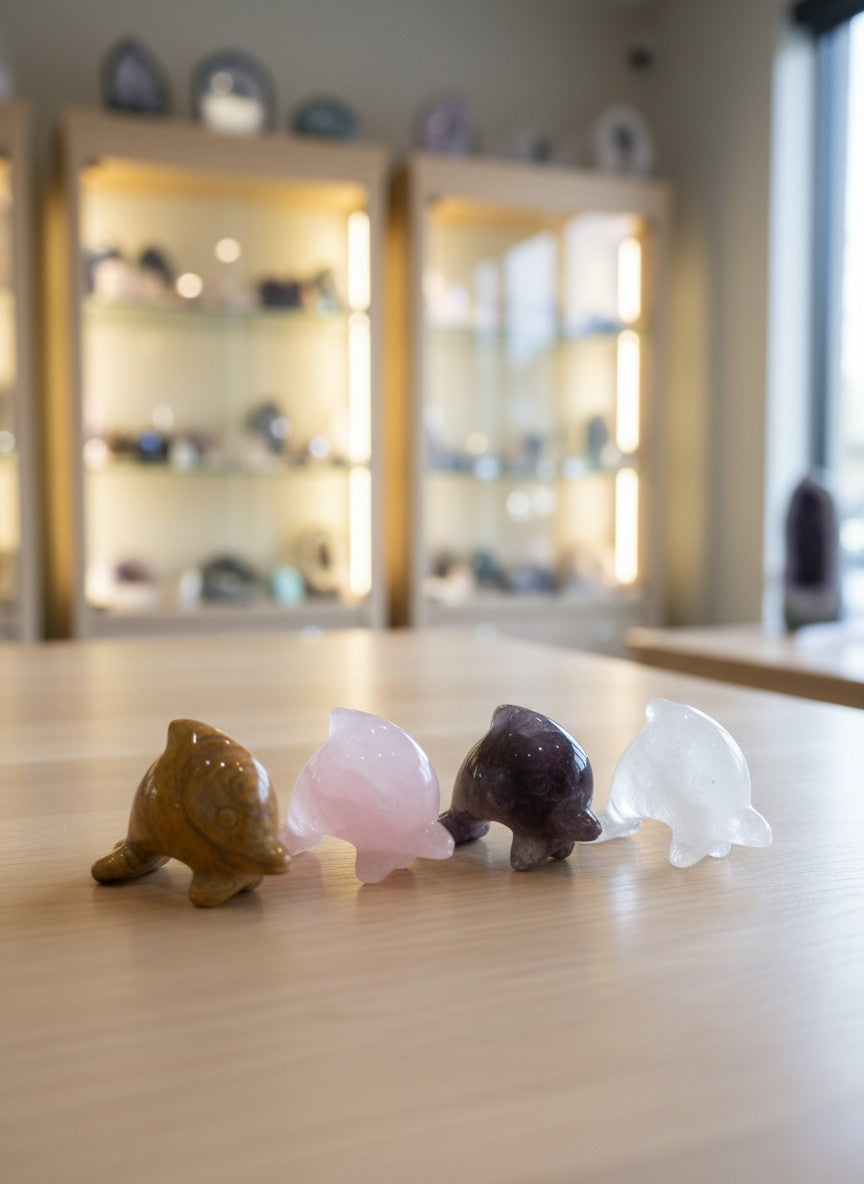 Crystal Dolphin Carving