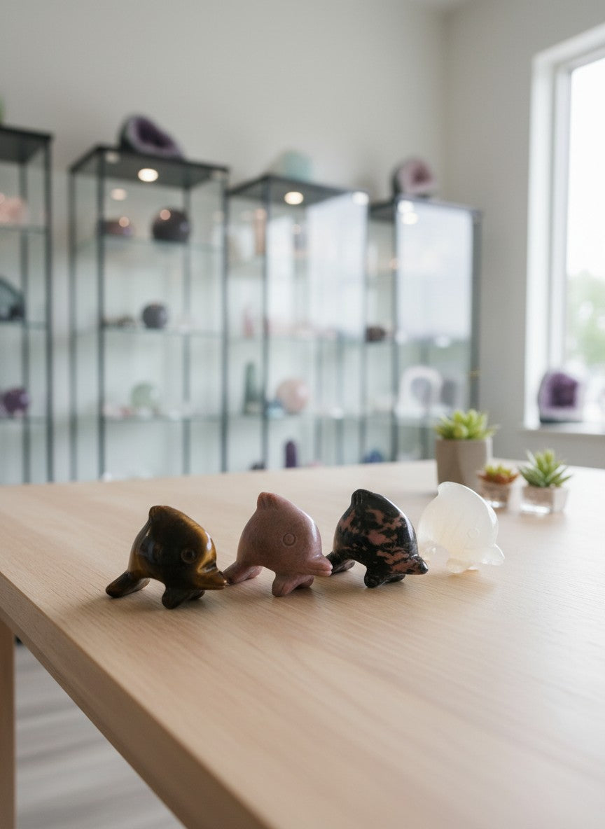 Crystal Dolphin Carving