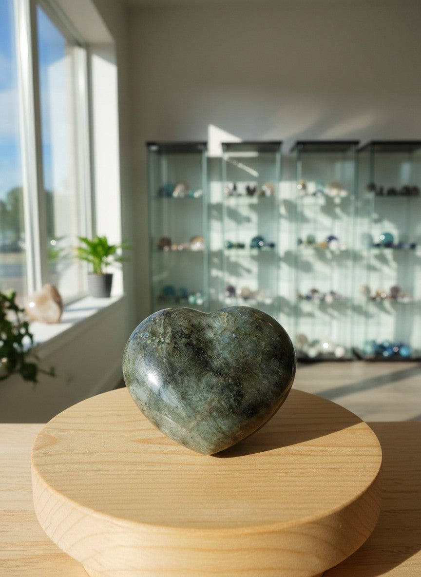 Labradorite Peach Bum Heart