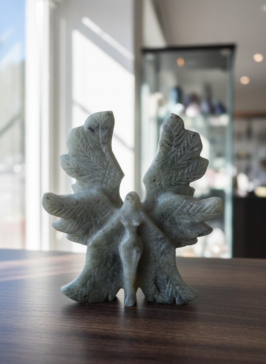 Labradorite Angel Carving