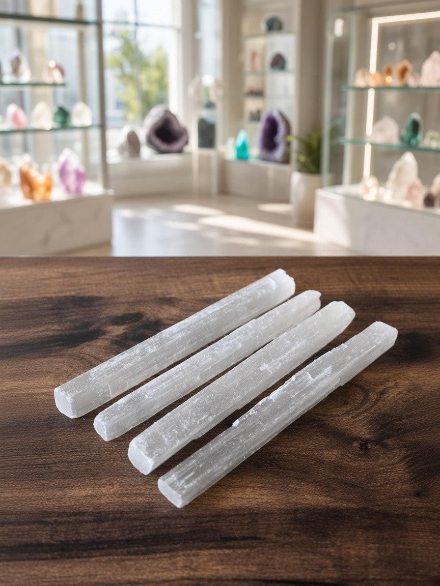 Satin Spar Cleansing Rod – 15cm