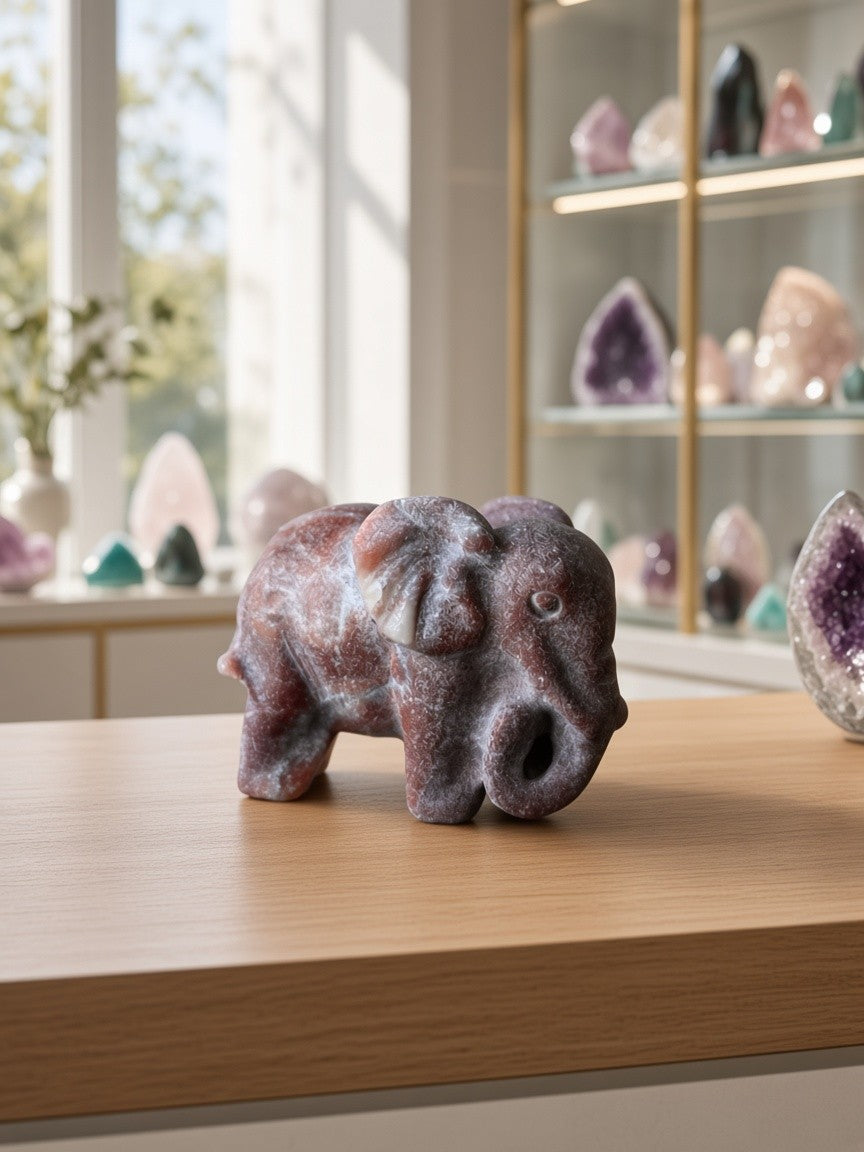 Jasper Elephant Carving