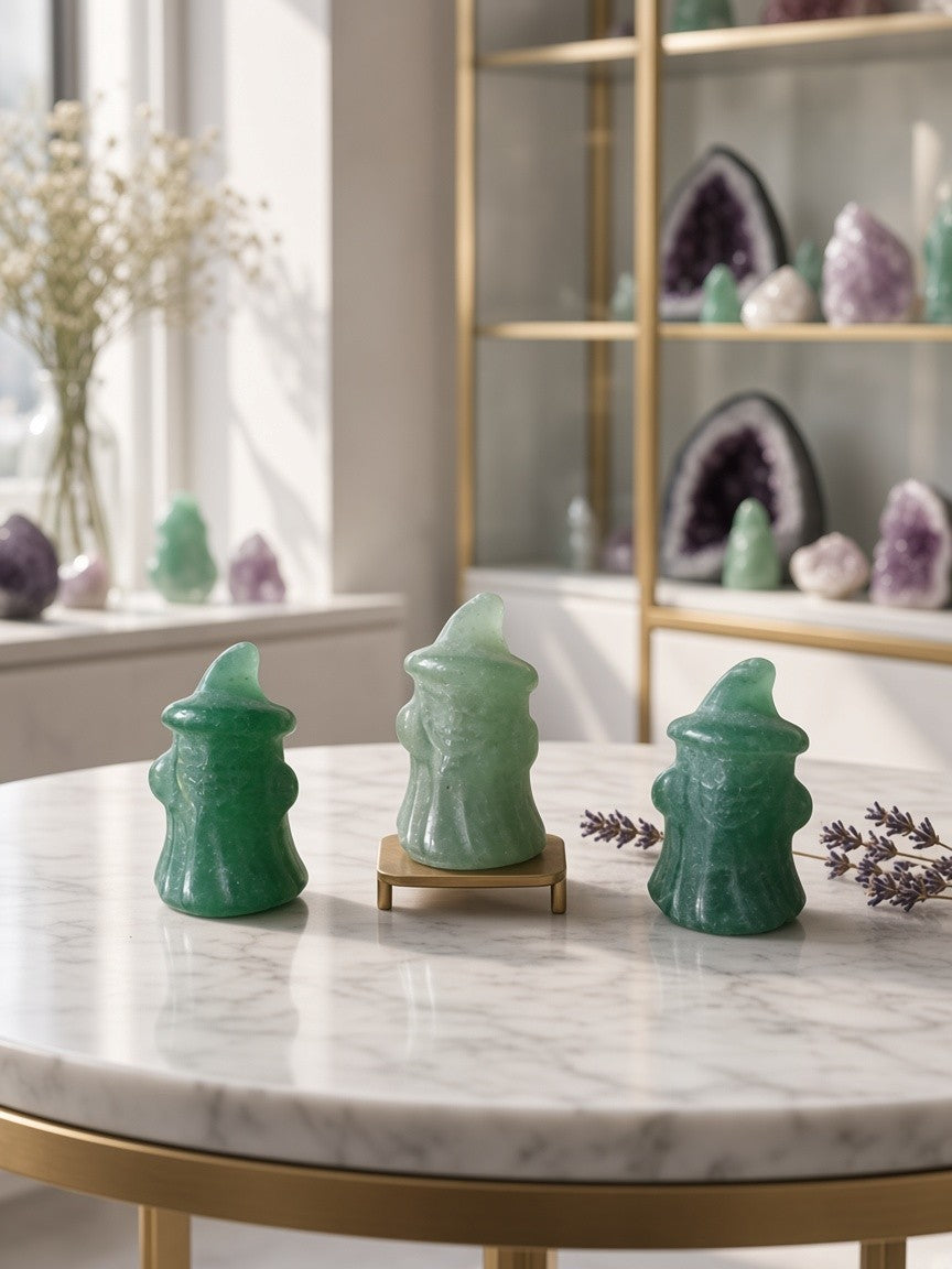 Green Aventurine Ghost Carving