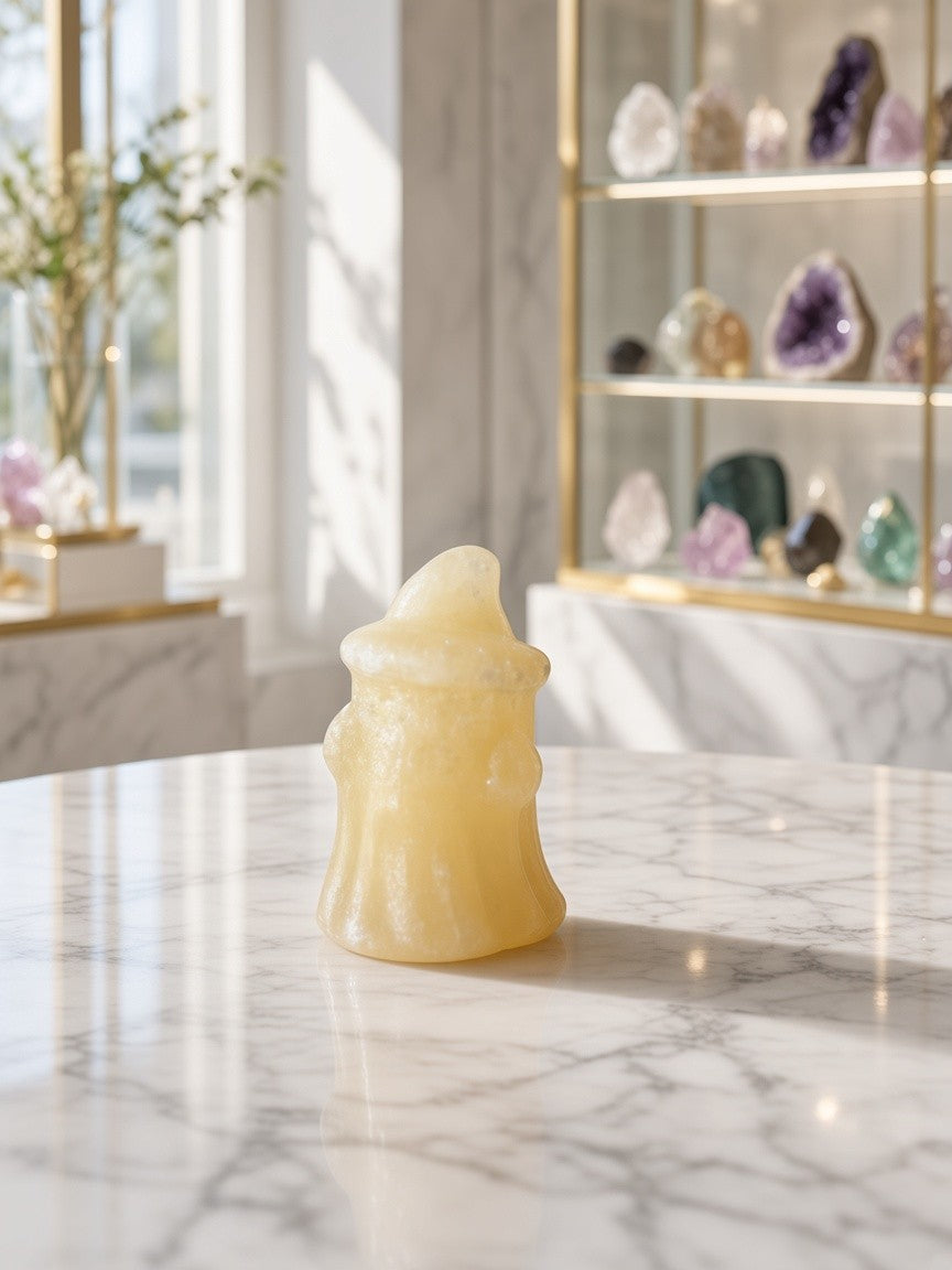 Orange Calcite Ghost Carving