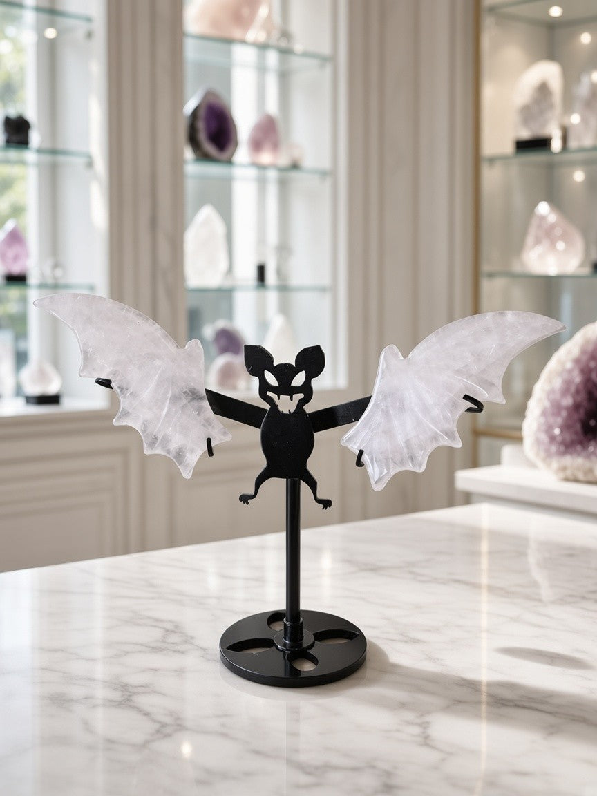 Rose Quartz Bat Carving