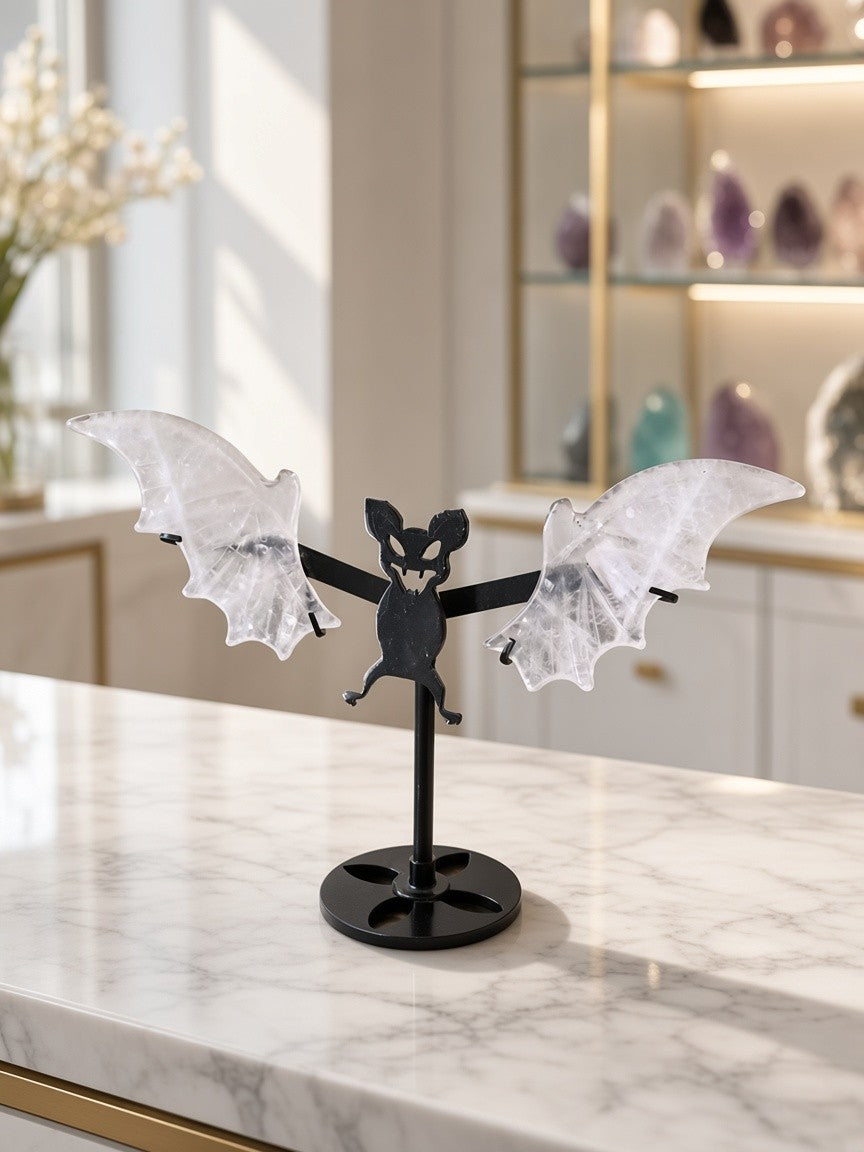 Rose Quartz Bat Carving