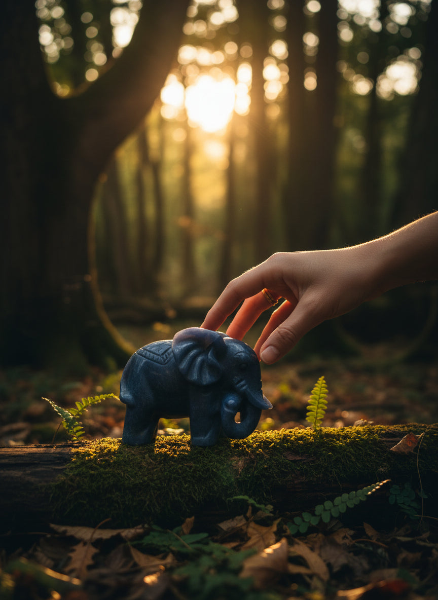 Blue Quartz Elephant