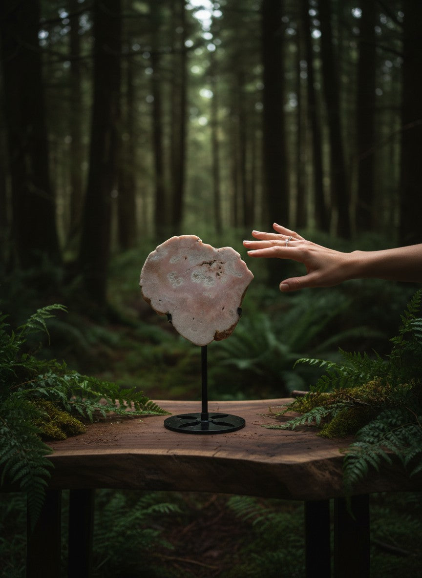 Pink Amethyst on Stand