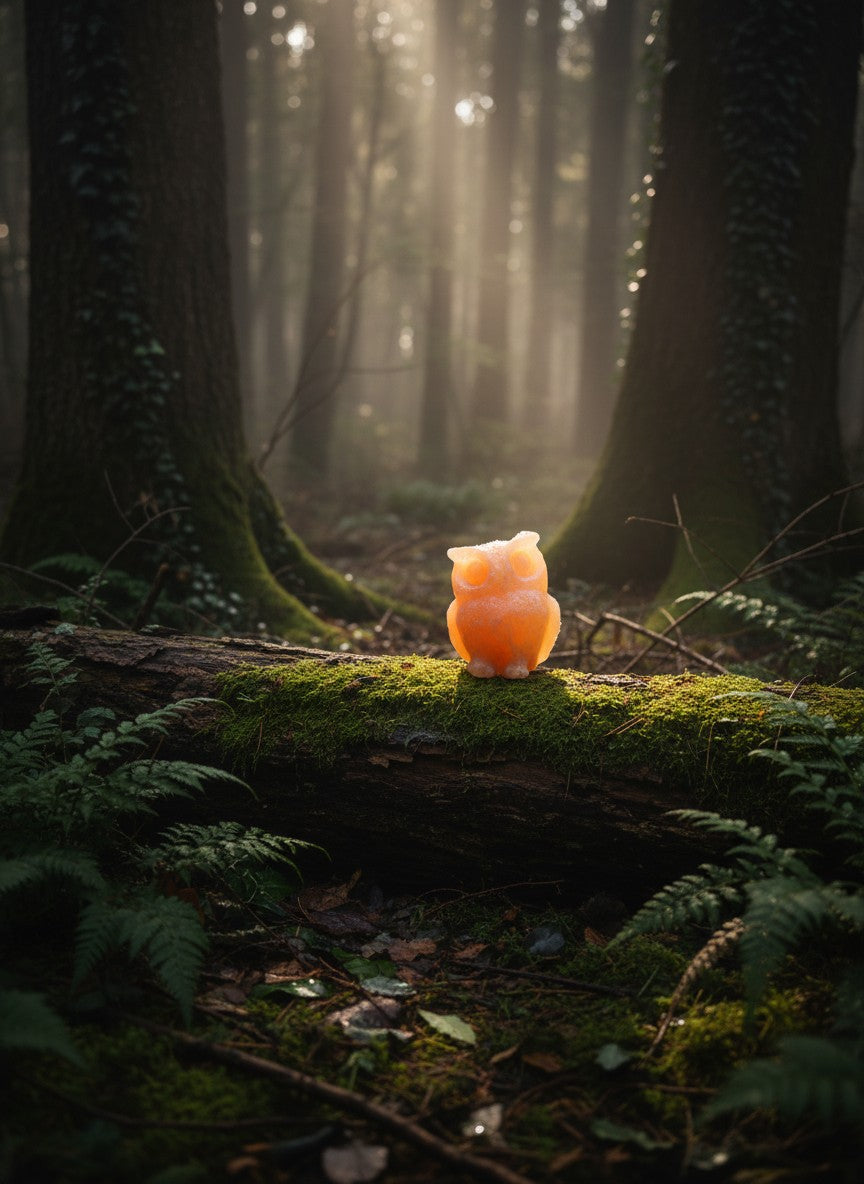 Orange Calcite Owl
