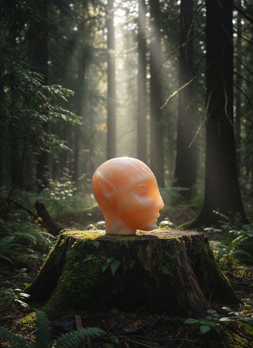 Orange Calcite Avatar Skull