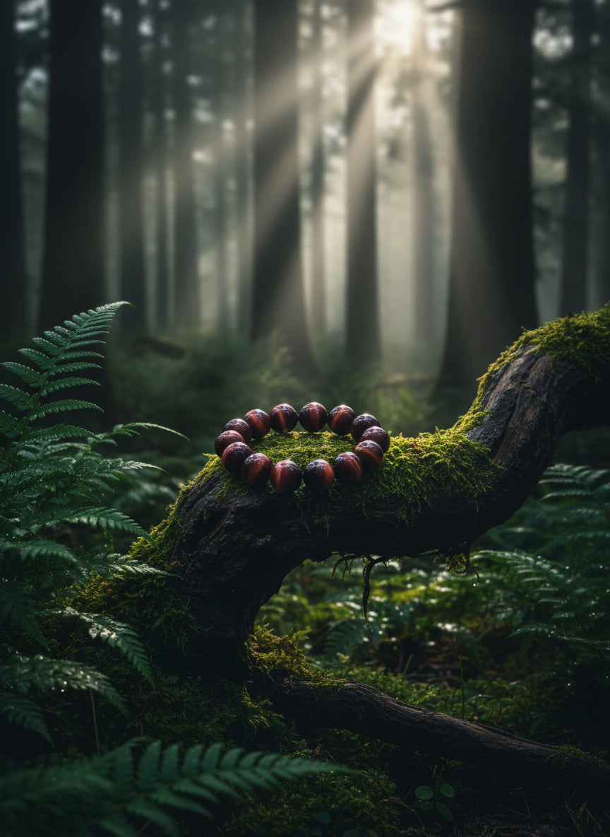 Red Tiger’s Eye Bead Bracelet