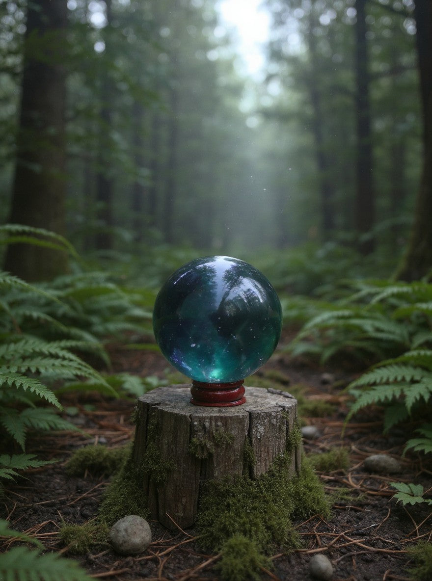 Blue Fluorite Sphere with Green Hints