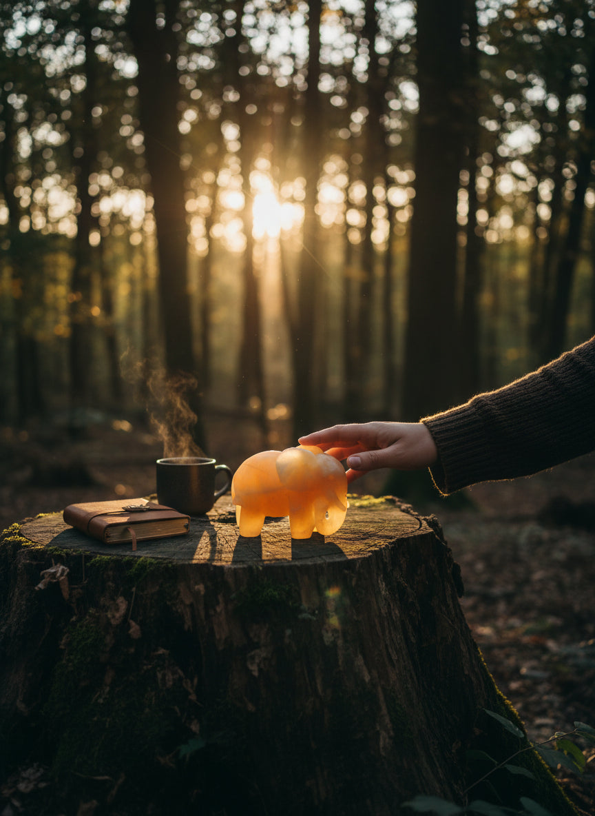 Orange Calcite Elephant