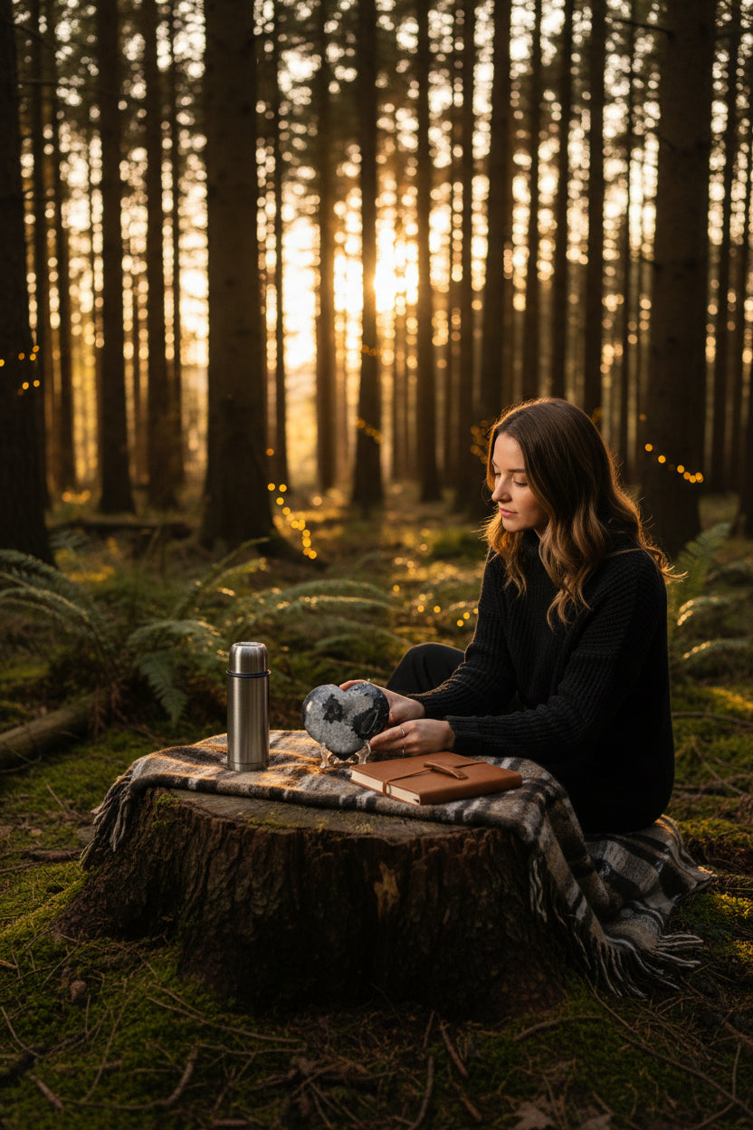 Black Agate Geode Heart