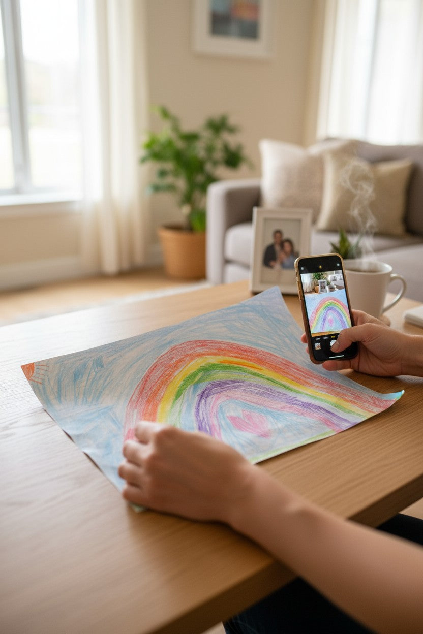 🎨 “Rainbow After the Storm” – Artwork by Caspian, Age 8 🌈💖