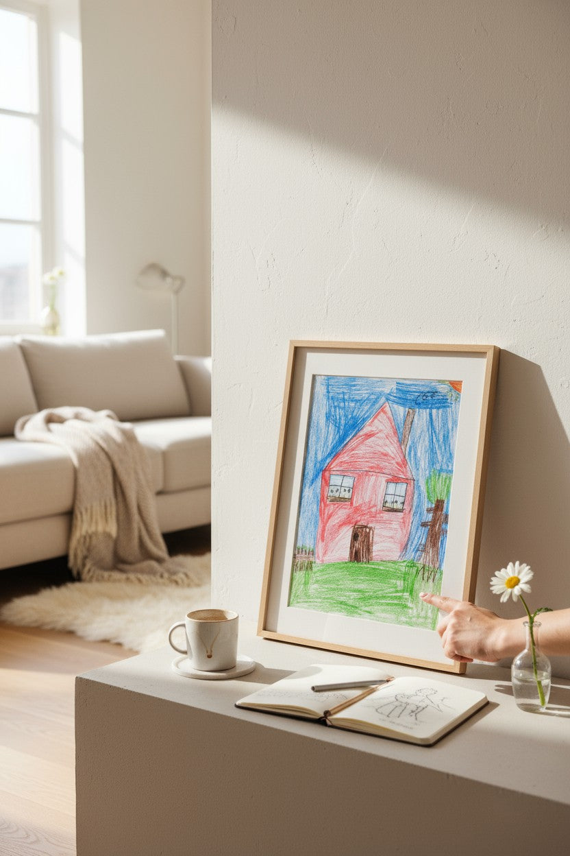 🎨 “A Home is What You Make It” – Artwork by Caspian, Age 8 🏡💛