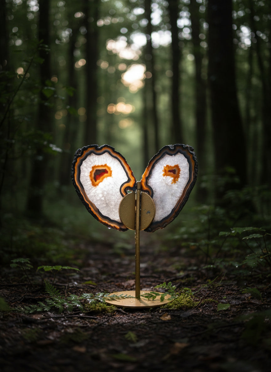 Brazilian Agate Wings on Stand