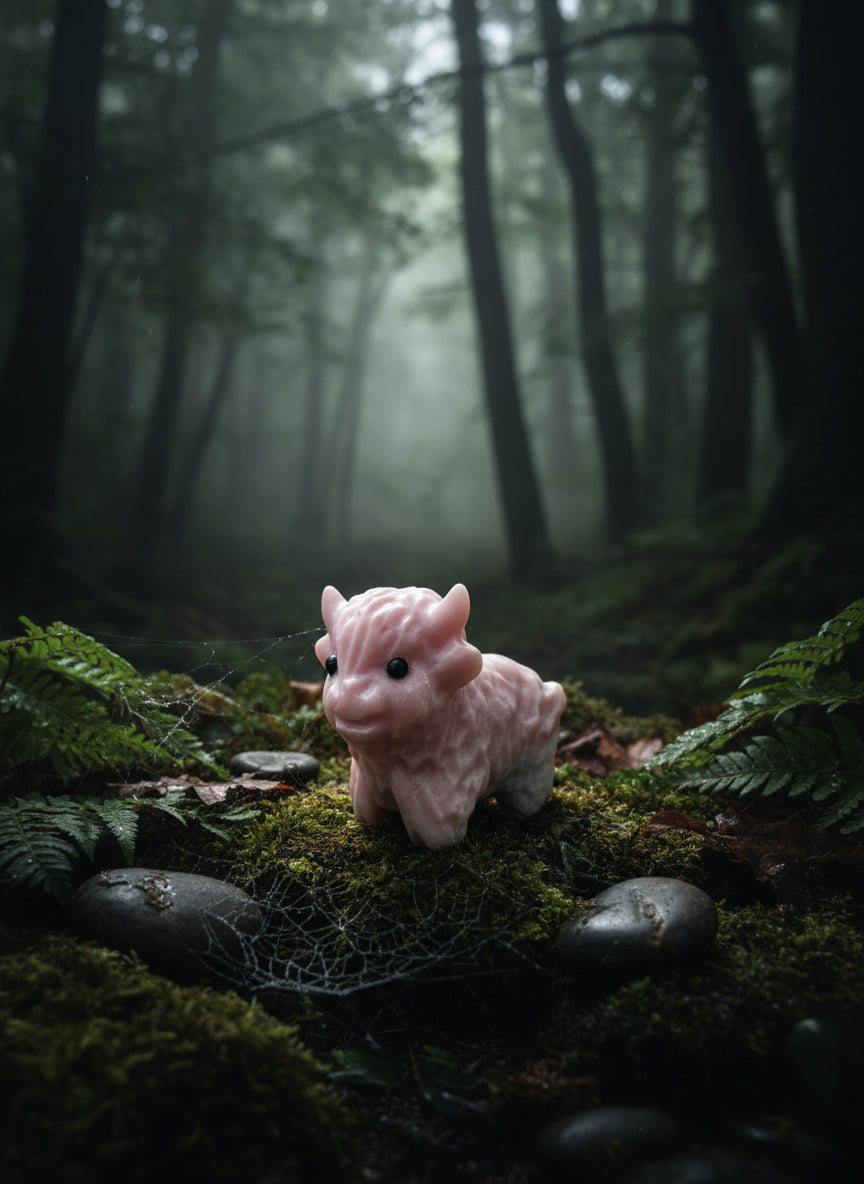 Pink Opal Baby Highland Cow