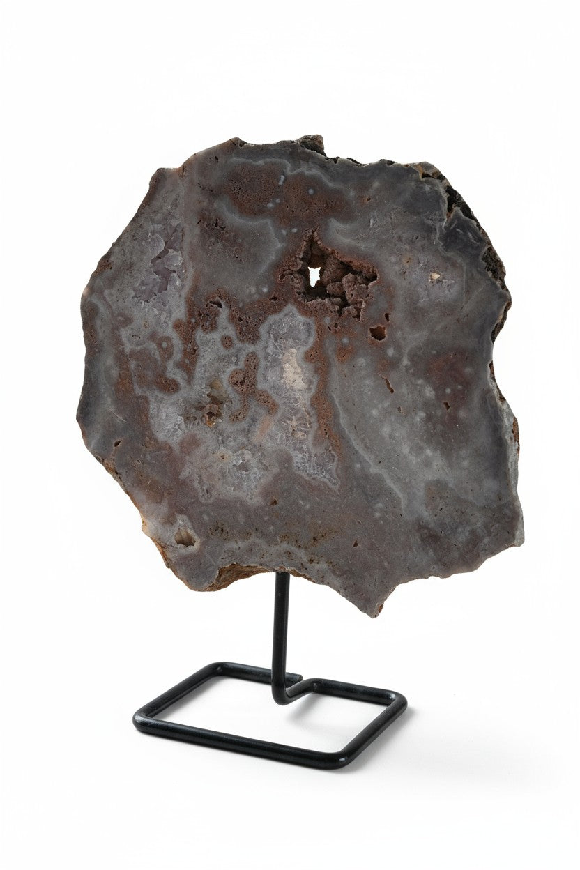 Pink Amethyst on Metal Stand