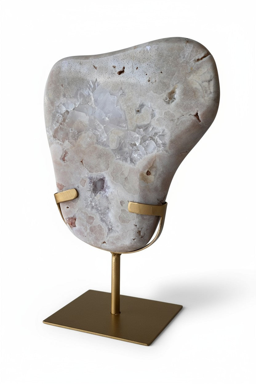 Pink Amethyst Polished Freeform on Stand